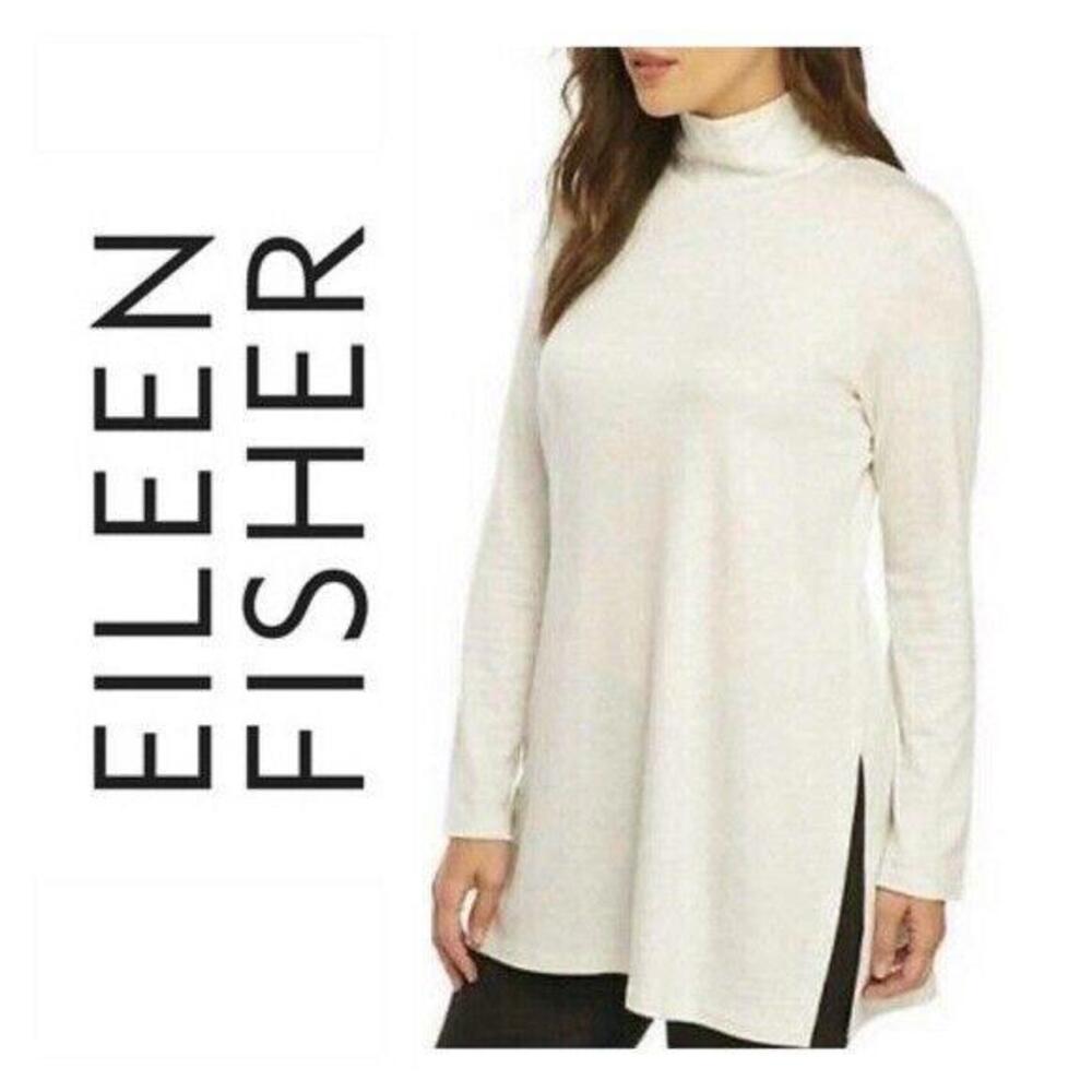 Eileen Fisher Pearl Mock Neck Minimalist Tunic SZ PP/PTP